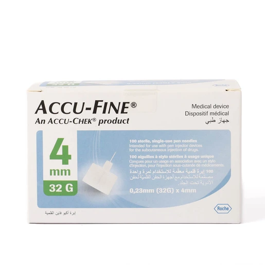 Accu Chek, Accu Fine Pen Needles 4 Mm - 100 Pcs